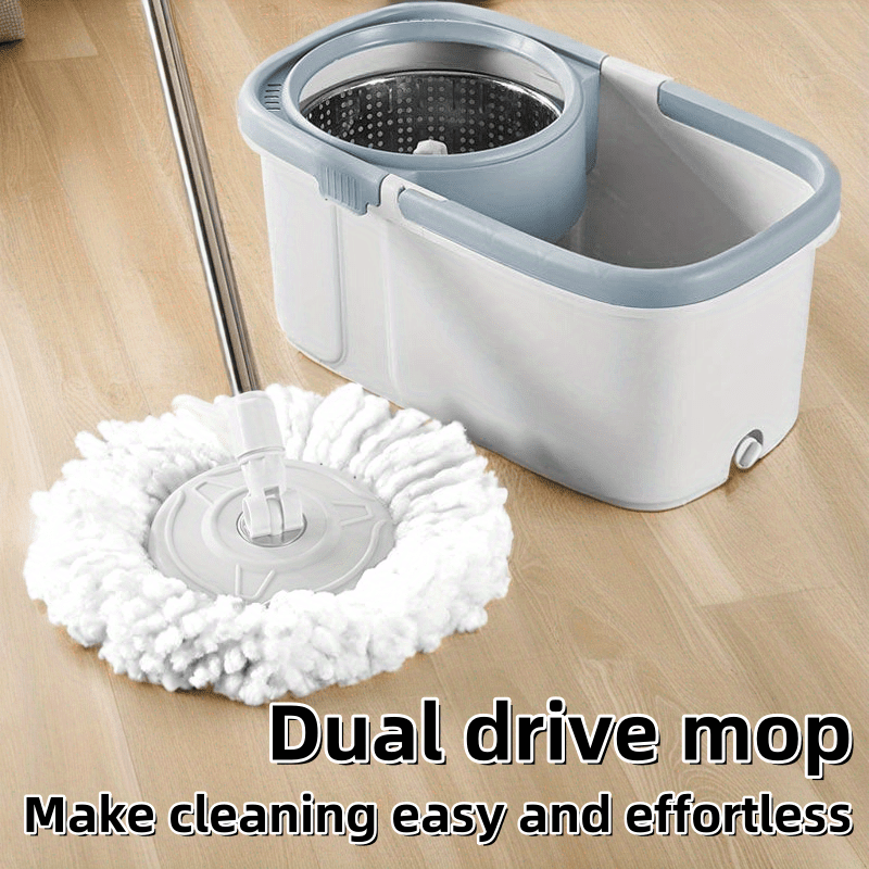 Get the ultimate cleaning convenience with our Dual-Drive Rotating Mop and Bucket Set. This versatile set is perfect for use in the living room, bedroom, outdoor areas, bathroom, and even the toilet. The high-efficiency absorbent/dust floor cleaning