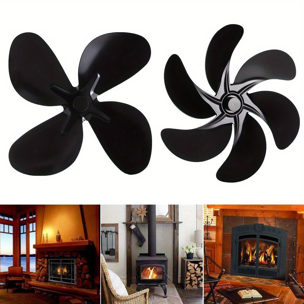 Wood Stove Fan Replacement with 4/5/6 Blades - Reinforced Log Burner Power Saving Eco-Friendly Home Fireplace Fan Accessories, Durable and Resistant to Deformation