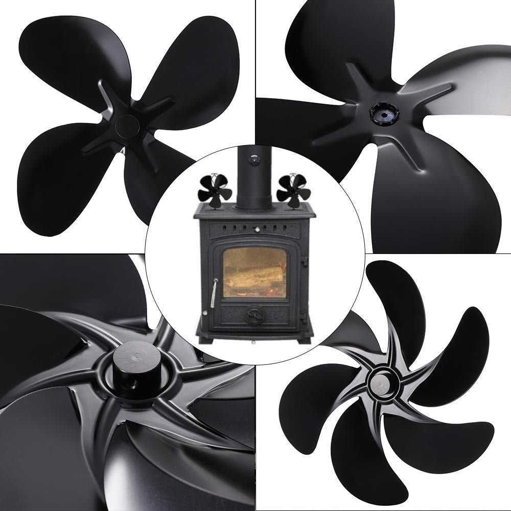 Wood Stove Fan Replacement with 4/5/6 Blades - Reinforced Log Burner Power Saving Eco-Friendly Home Fireplace Fan Accessories, Durable and Resistant to Deformation