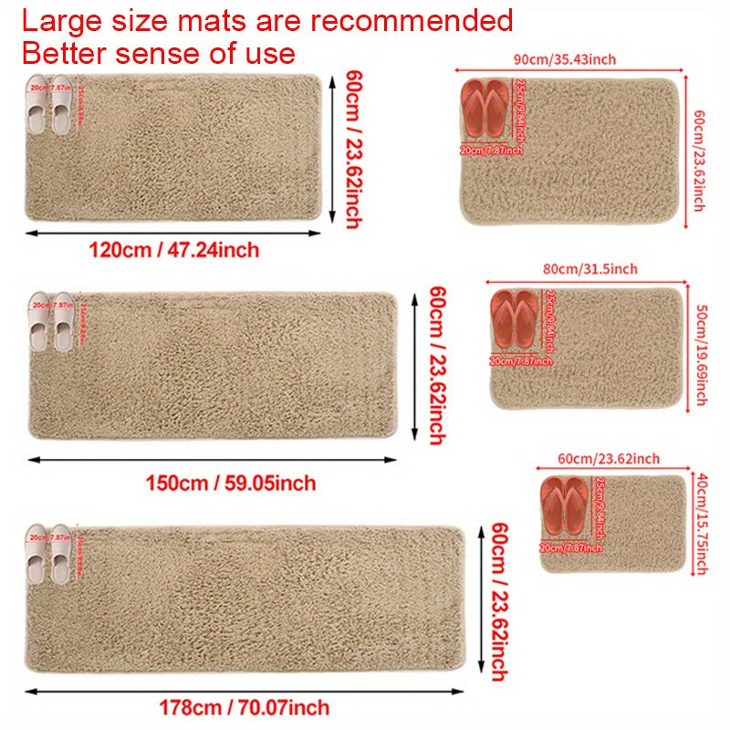 Luxurious Plush Bathroom Bath Mat: This soft and beautiful mat is designed for maximum comfort and absorption, with a non-slip thickened tri-layer material. It is washable and perfect for adding a touch of elegance to your bathroom décor. Also suitable