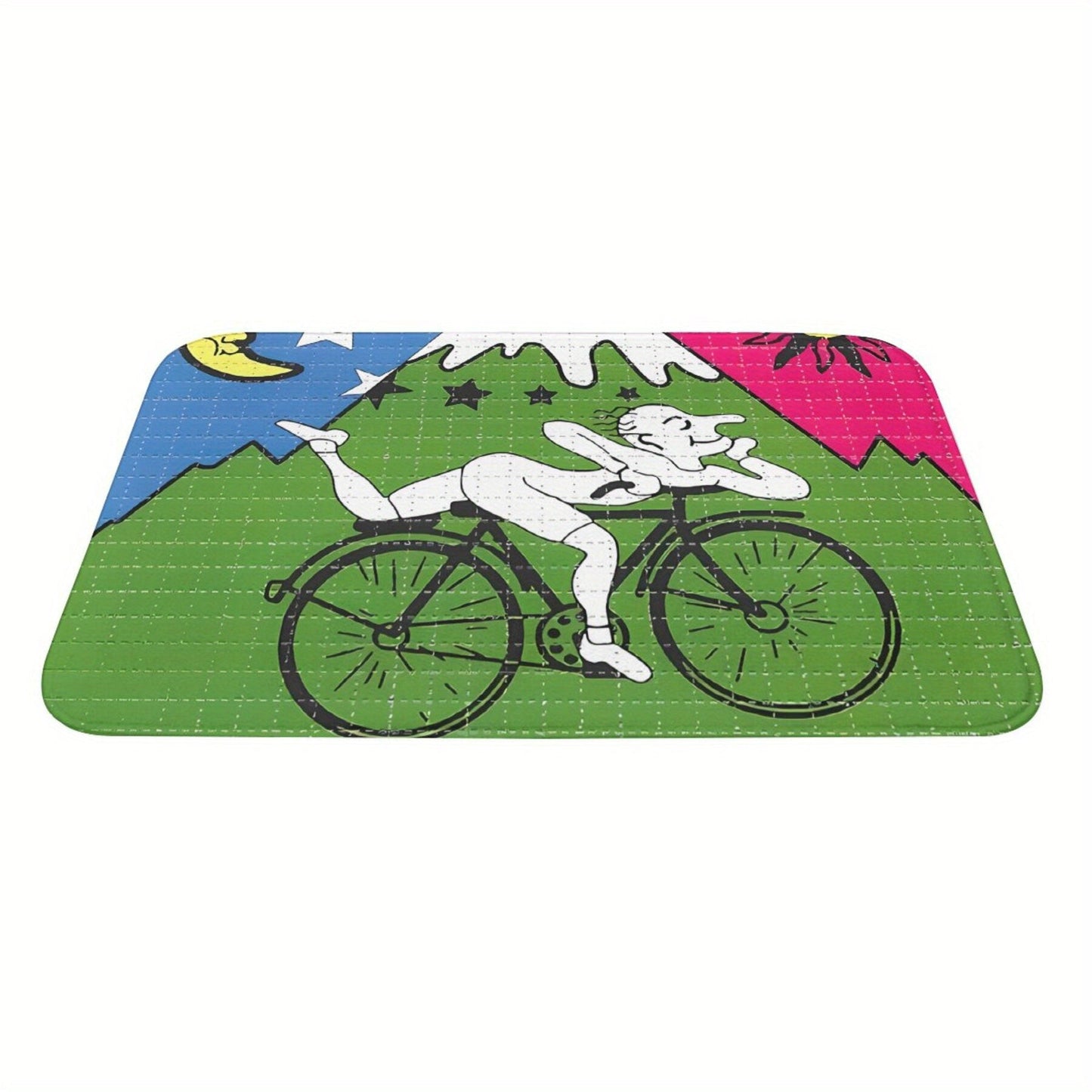 Inspired by LSD, Albert Hofmann designed this non-slip doormat in 1943. Ideal for kitchen, hallway, and bedroom decor, this machine washable polyester rug is a perfect addition to any home.