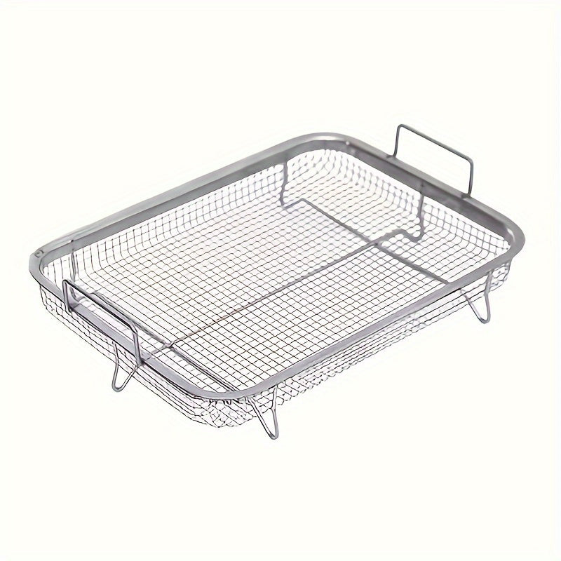 One piece of Stainless Steel French Fries Frying Basket, perfect for using in an air fryer or oven. This versatile basket can be used for cooking French fries, Western food, snacks, and more. Features a convenient oil drain net design and is a must-have