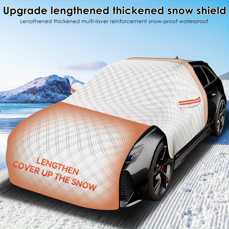 Durable nylon windshield cover for all seasons.