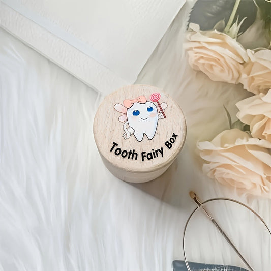 Wooden Tooth Fairy Keepsake Box with Engraving - Ideal Gift for Boys & Girls, Waterproof Container for Youngsters' Teeth, Perfect for Preserving Lost Tooth Souvenirs