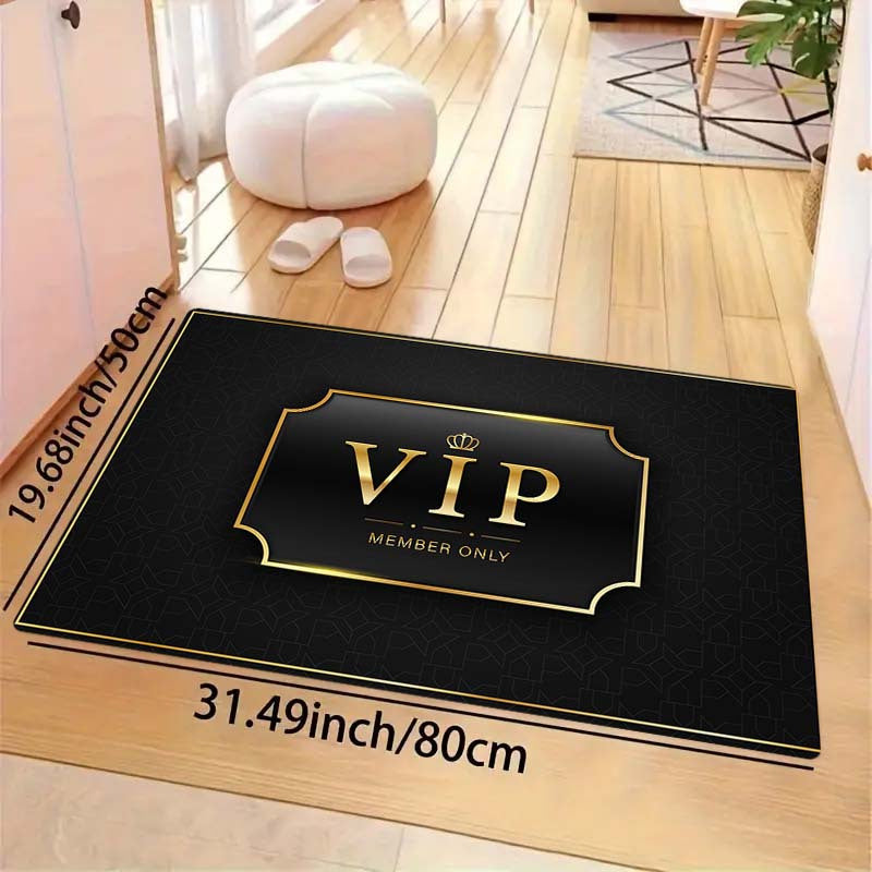 Durable VIP Pattern Thick Kitchen Mat - Features Non-Slip, Stain-Resistant & Machine Washable Qualities for Use in Living Room, Porch, Balcony - Versatile Home Decor Piece, Floor Mat that is Wear-Resistant and Anti-Fouling