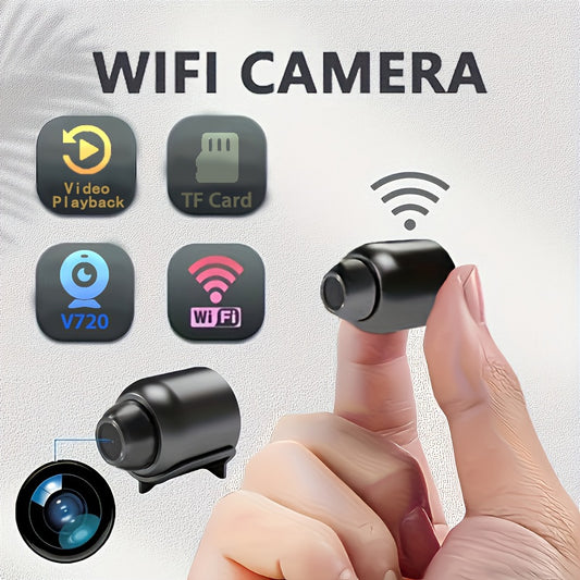 Teruhal Mini Camera with HD video, remote monitoring, smart home security, USB powered, Wi-Fi connectivity, app control, and local storage up to 64G. No battery included. Not waterproof.