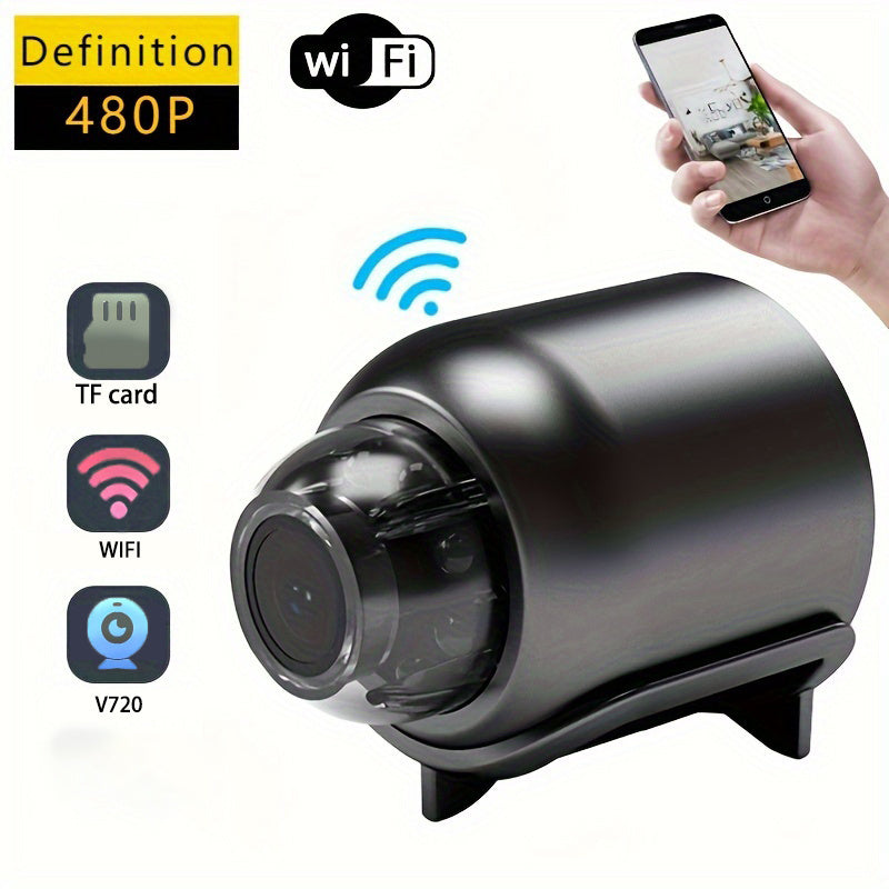 Teruhal Mini Camera with HD video, remote monitoring, smart home security, USB powered, Wi-Fi connectivity, app control, and local storage up to 64G. No battery included. Not waterproof.