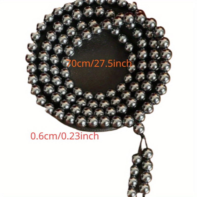 Casual Wear Natural Stone Energy Bracelet with Bohemian Style and 108 Beads, Featuring Terahertz Zirconia