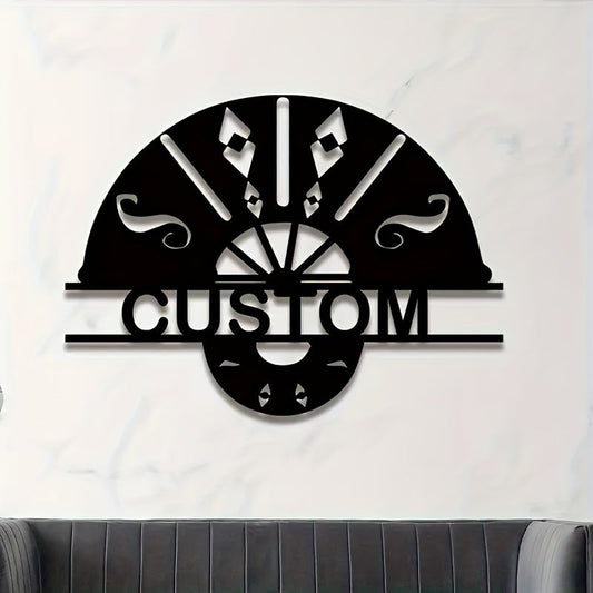 Customized Black Metal Letter Wall Art - Fan-Shaped Design, Perfect for Home Decor and One-of-a-Kind Presents, Personalization Available