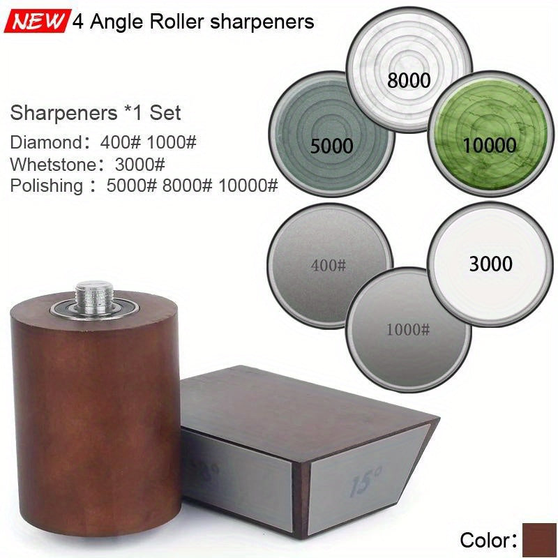 Diamond Abrasive Professional Hob Sharpener with Four Different Grinding Angles (15°, 18°, 20°, and 22°) - Durable Metal Construction, Does Not Require Electricity.