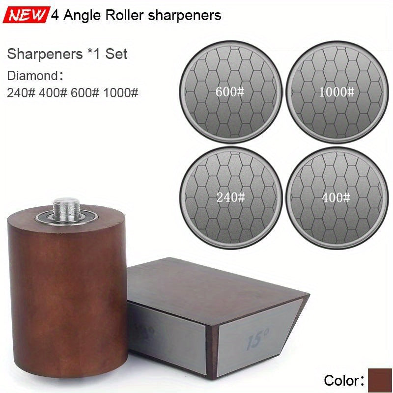 Diamond Abrasive Professional Hob Sharpener with Four Different Grinding Angles (15°, 18°, 20°, and 22°) - Durable Metal Construction, Does Not Require Electricity.