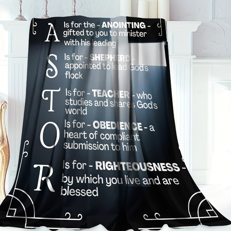 Pastor Appreciation Blanket made from Soft Flannel - Ideal Present for those who love religion, Snug Throw for Sofa & Bed, Comfortable in All Seasons