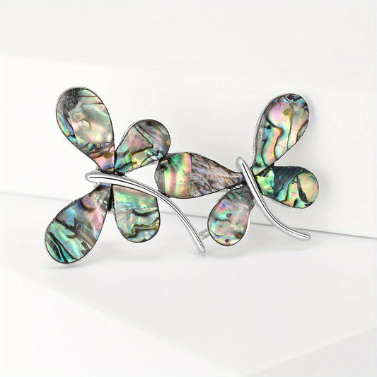 Stylish Vintage Butterfly Brooch featuring Abalone Shell - The Perfect Accent for Every Ensemble