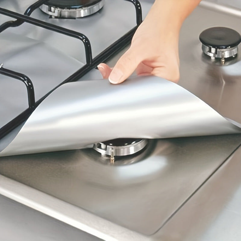 Set of 6 Square Gas Stove Protector Mats - Washable, Simple to Clean, Anti-Stain, Resistant to Oil Kitchen Range Liners