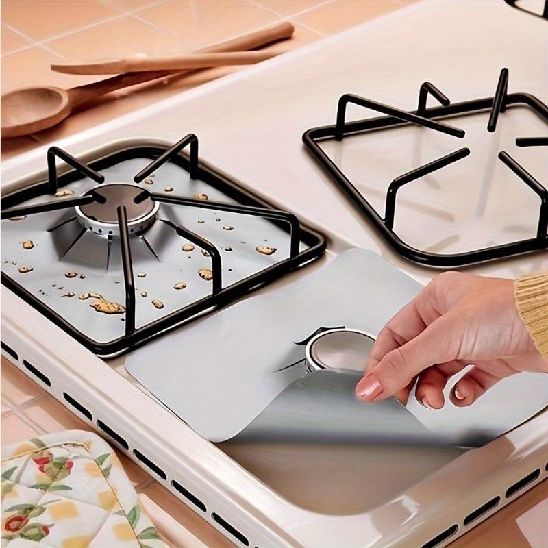 Set of 6 Square Gas Stove Protector Mats - Washable, Simple to Clean, Anti-Stain, Resistant to Oil Kitchen Range Liners