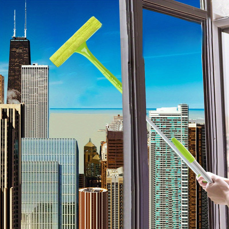 Extendable Telescopic Window Cleaning Brush with Plastic Sponge Mop - perfect for high-rise glass and floor dust removal in living rooms and building facades. Great for multi-purpose use.