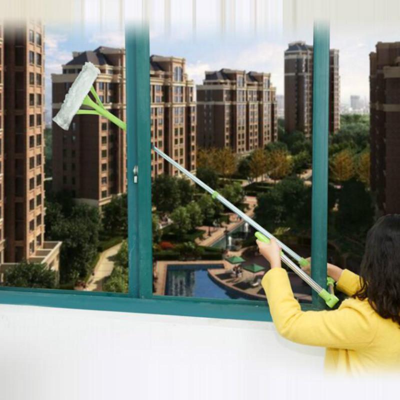 Extendable Telescopic Window Cleaning Brush with Plastic Sponge Mop - perfect for high-rise glass and floor dust removal in living rooms and building facades. Great for multi-purpose use.