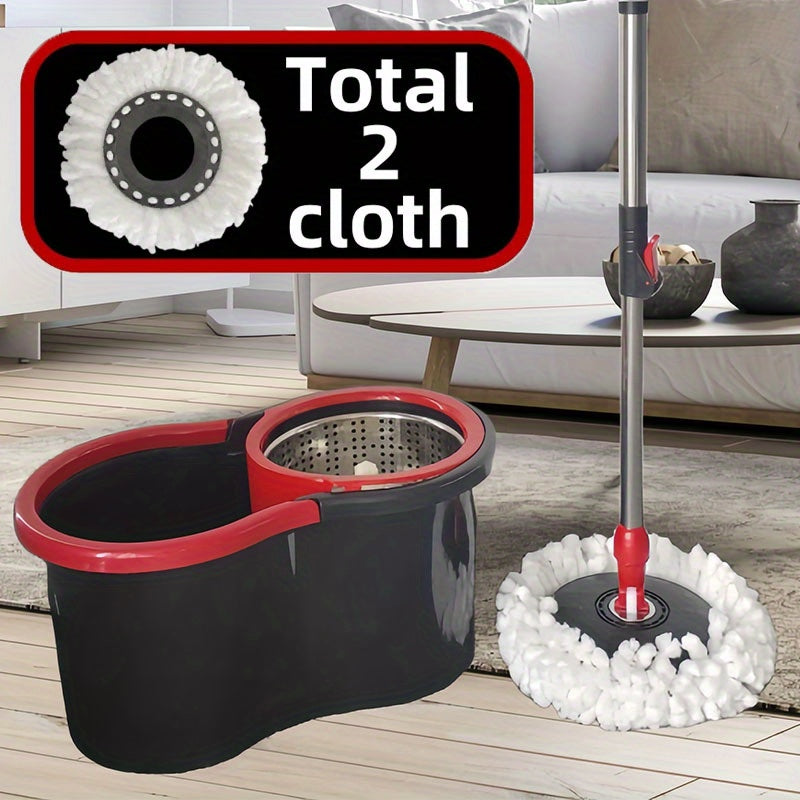 Introducing the 1set Dual-Action Wet and Dry Spin Mop with Dual-Drive Bucket! This easy-to-use, efficient floor cleaning system is perfect for home and commercial use. Made of durable plastic, it is suitable for use in the living room, bedroom, bathroom