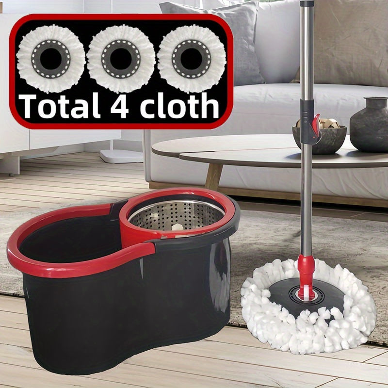 Introducing the 1set Dual-Action Wet and Dry Spin Mop with Dual-Drive Bucket! This easy-to-use, efficient floor cleaning system is perfect for home and commercial use. Made of durable plastic, it is suitable for use in the living room, bedroom, bathroom