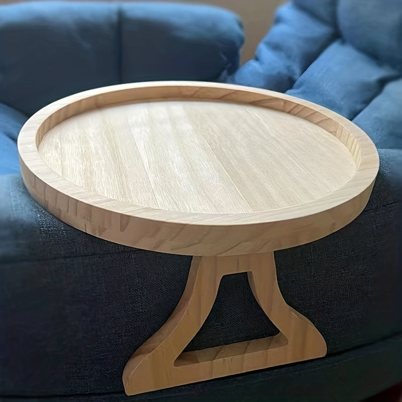 Bamboo Sofa Arm Tray - A versatile and dependable side table, made of durable hardwood in a natural wood finish. Compact size of 24.99cm x 13.0cm, no need for power, offers instant stability.