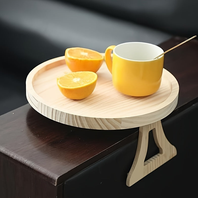 Bamboo Sofa Arm Tray - A versatile and dependable side table, made of durable hardwood in a natural wood finish. Compact size of 24.99cm x 13.0cm, no need for power, offers instant stability.