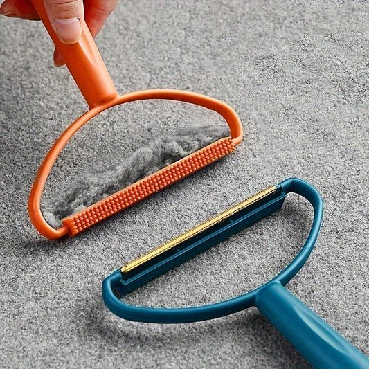 Portable manual hair remover for clothes, sofas, and carpets - perfect for pet fur and lint, not water-resistant.