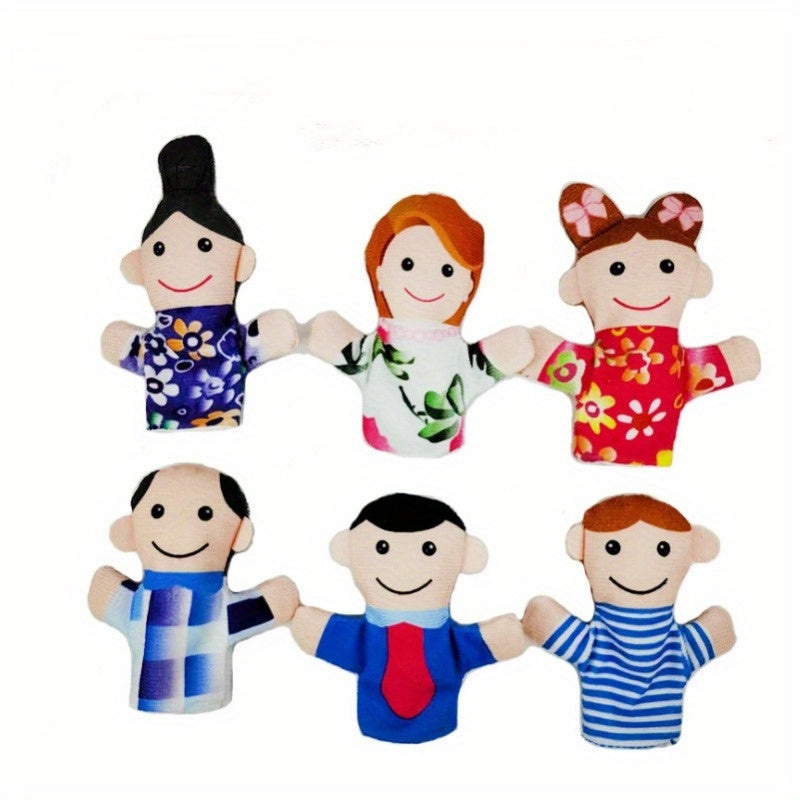 Plush toy set of cartoon animal family for imaginative play and learning for kids.