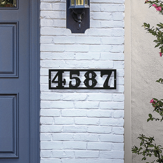 Customized Metal House Number Sign - Personalized Name and Address Plaque, Contemporary Wall Decor, Ideal Housewarming Present, Black