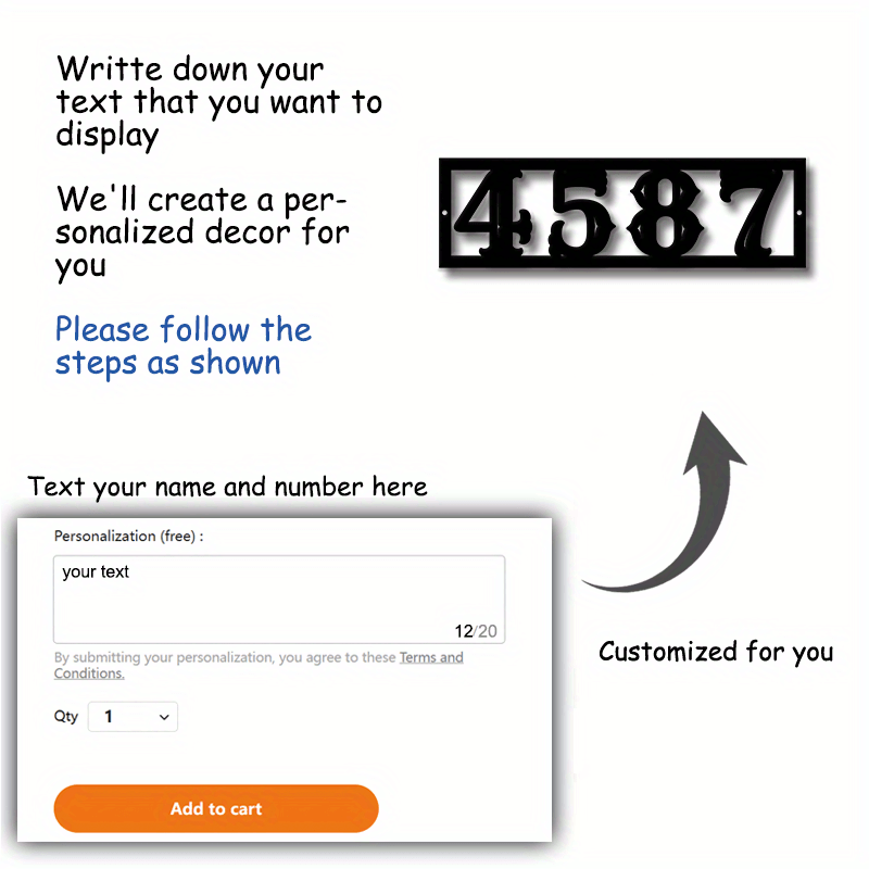 Maxsus Metall Uy Raqami Belgisi - Shaxsiylashtirilgan Ism va Manzil Plaketi, Zamonaviy Devor Dekori, Ideal Uyga Ko'chish Sovg'asi, Qora