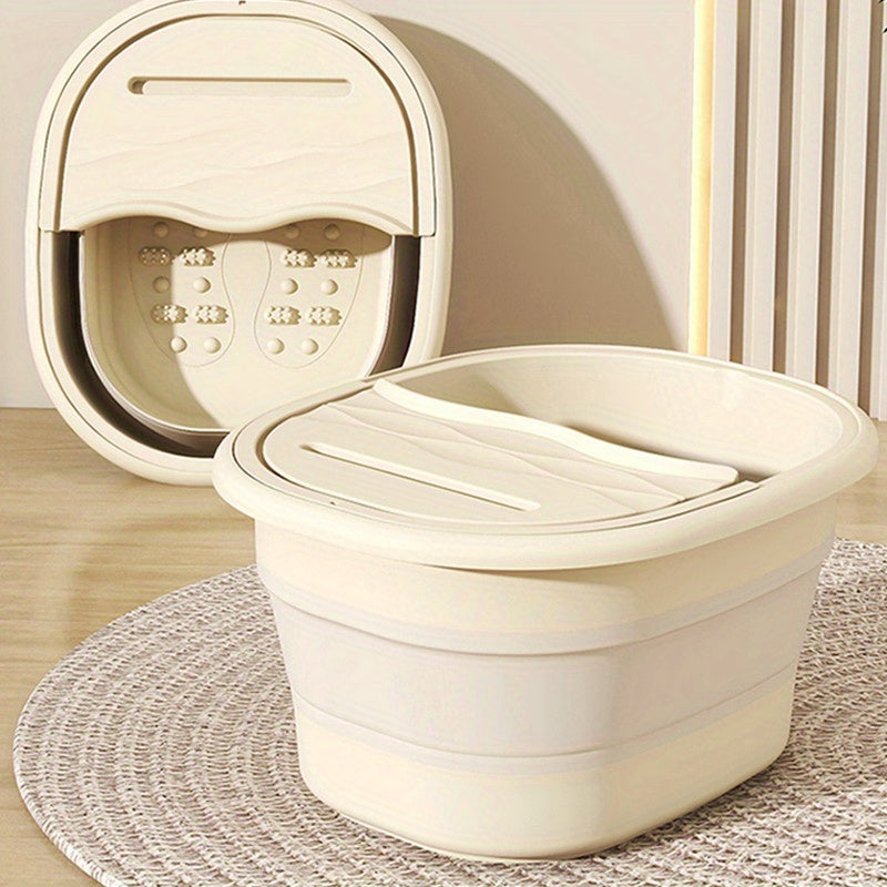 Portable foot soak tub with massage and easy-carry design for home spa experience.