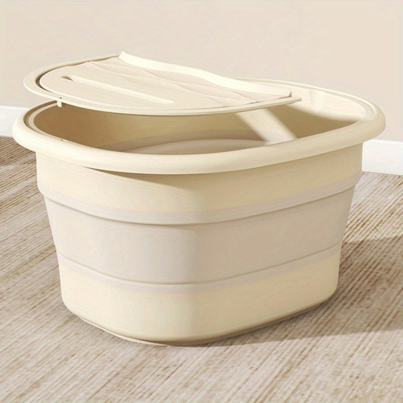 Portable foot soak tub with massage and easy-carry design for home spa experience.