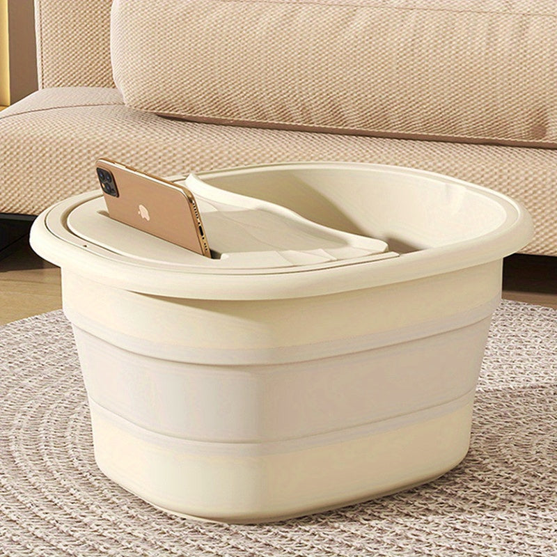 Portable foot soak tub with massage and easy-carry design for home spa experience.