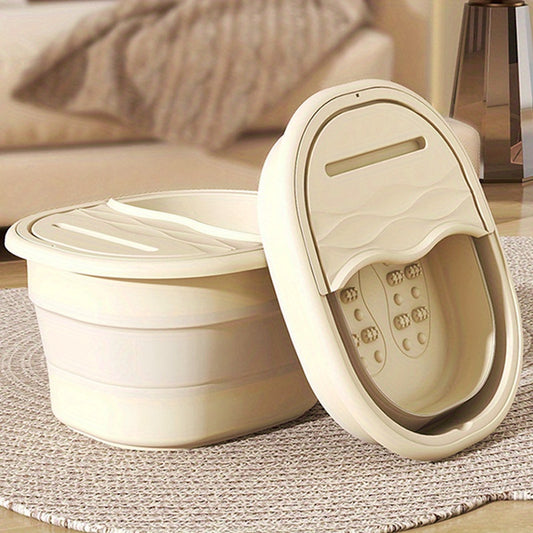 Portable foot soak tub with massage and easy-carry design for home spa experience.