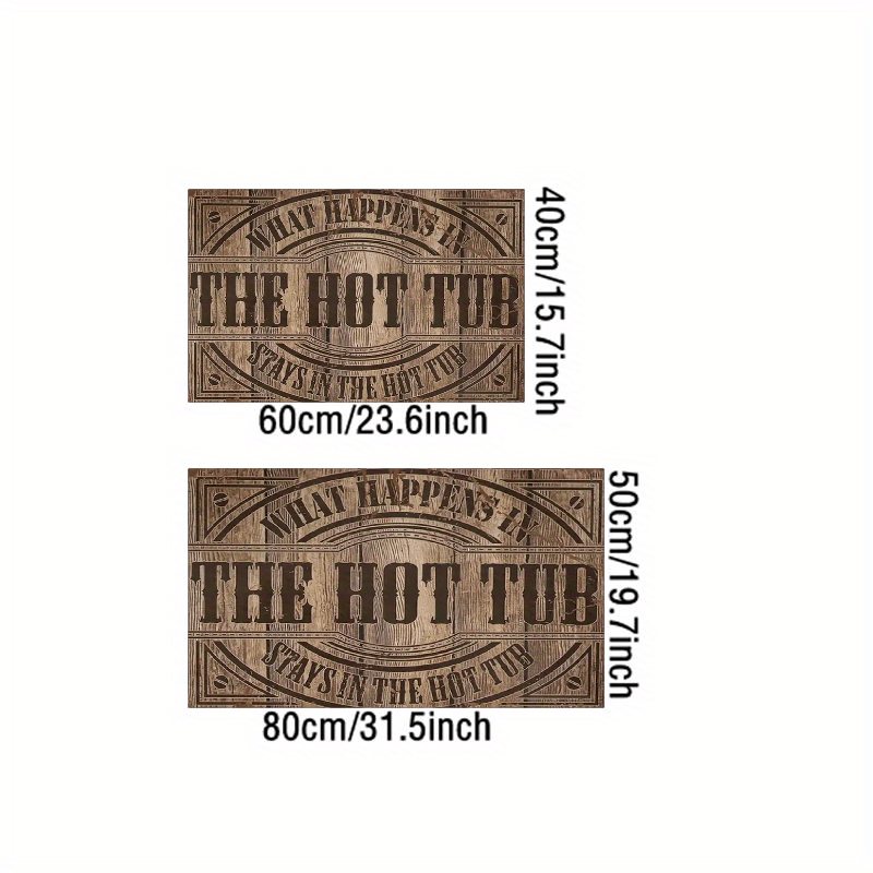 Polyester "The Hot Tub" Wood Grain Design Welcome Doormat - Non-Slip, Machine Washable, Stain and Water Resistant Indoor Flannel Mat, Durable and Fade Resistant