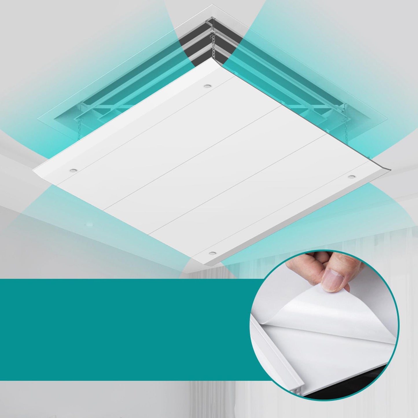 Acoustic Ceiling Diffuser for Home and Kitchen HVAC Systems - Square Plastic Steel Chain-Link Air Vent Cover, 20.32x20.32 cm, No Electricity Needed, Ideal for Heating and Cooling Parts and Accessories