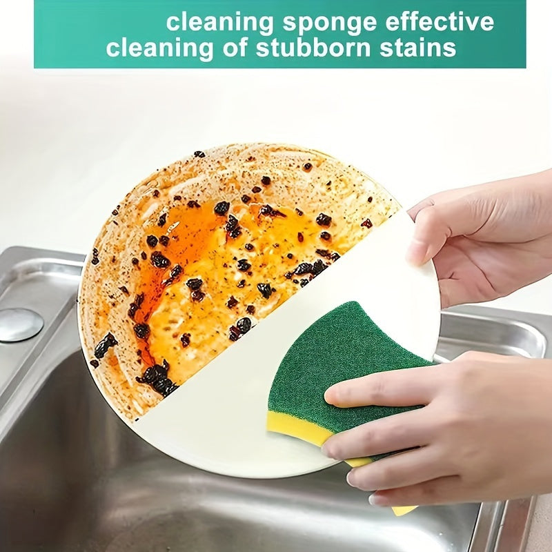 50-100 versatile cleaning sponges with double-sided scouring pads for home, dishwashing, and kitchen use. Durable, non-scratch, absorbent cleaning tools.