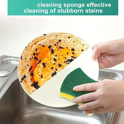 50-100 versatile cleaning sponges with double-sided scouring pads for home, dishwashing, and kitchen use. Durable, non-scratch, absorbent cleaning tools.