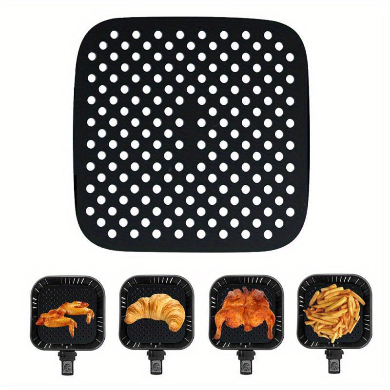 Household Pot Mat Set - Includes 2/3 Pieces of Square Shelf Mats for Thermal Insulation and Anti-Scald Protection. Can be used as Placemats, Coasters, Table Mats, or Thermal Insulation Pads. Reusable Silicone Air Fryer Liner included (Square 21.59 cm).