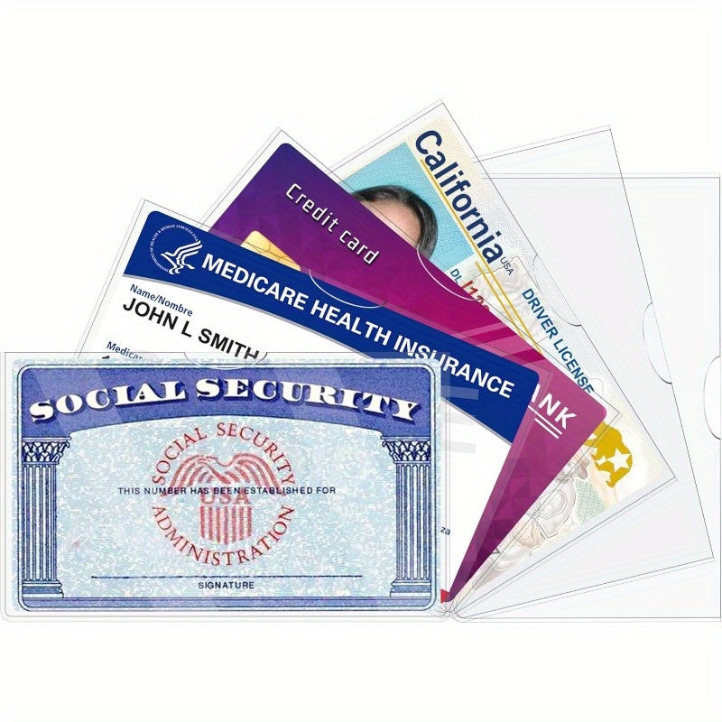 Protect your important cards with these 6 durable PVC sleeves - 24 mil thick, waterproof, and flexible. Easily insert and remove your cards with our design made for SSN & Medicare cards. Hand washable for convenience. Keep your Social Security card safe