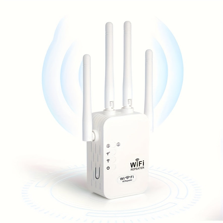 2024 High-Speed WiFi Extender with Dual Band, 1200Mbps, 4 Antennas, AP Mode, Ethernet Port.