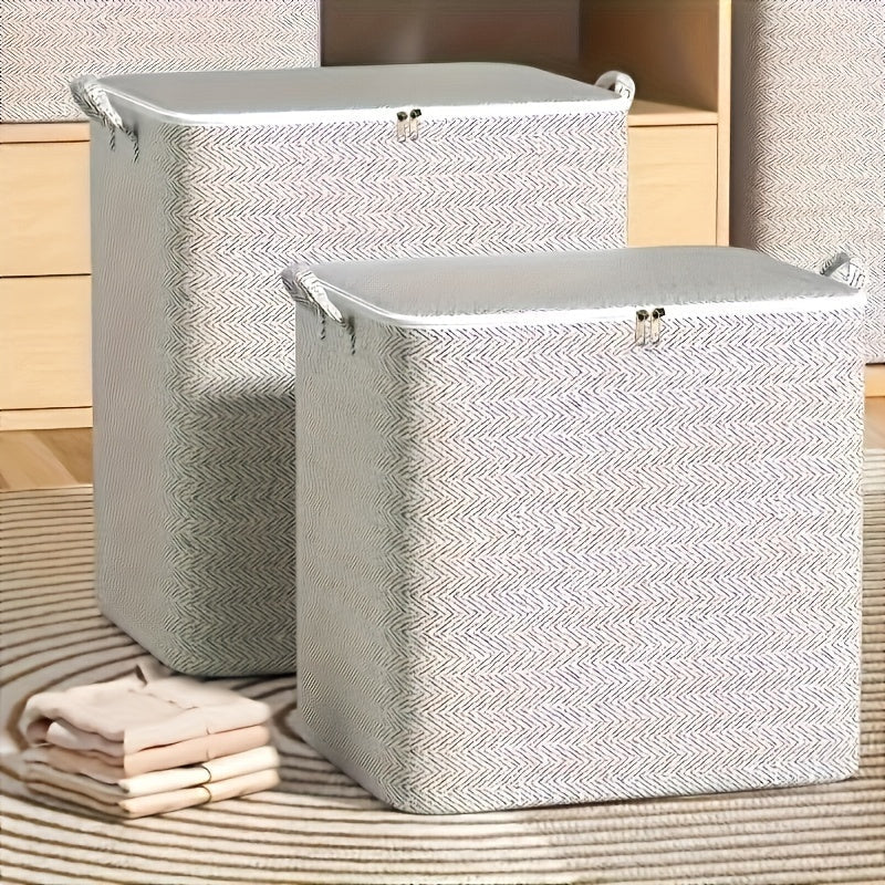 Large Waterproof Storage Box with Lid - Made of Durable Non-Woven Fabric - Ideal for Clothes, Blankets - Can be Hand Washed - Features a Mixed Pattern - Easily Foldable - Perfect for Organizing in Your Home, Kitchen, Wardrobe, or Underwear Collection