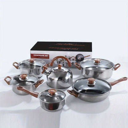 The Versatile Stainless Steel Cookware Set - Ideal for Home Kitchens and Entertaining at Dinner Parties