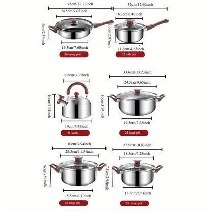 The Versatile Stainless Steel Cookware Set - Ideal for Home Kitchens and Entertaining at Dinner Parties