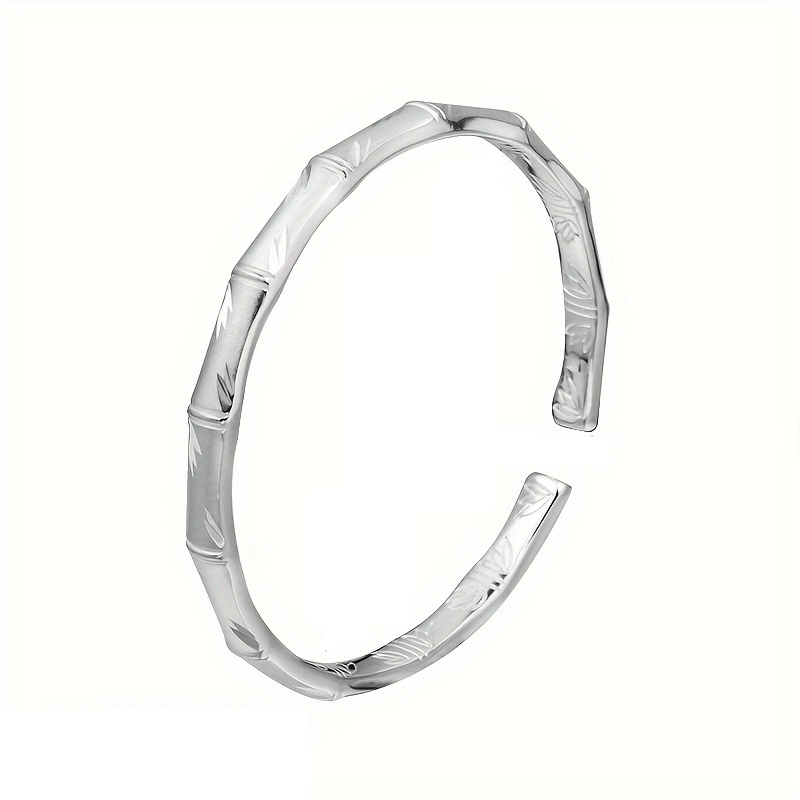 Sterling Silver Open Bracelet, S999, Gender-Neutral Design, Stylish and Adaptable, Elegantly Minimalistic Style