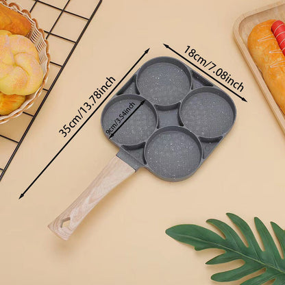 A multi-purpose frying pan that is non-stick and perfect for cooking eggs, pancakes, and steaks. Comes with a stylish wooden handle.