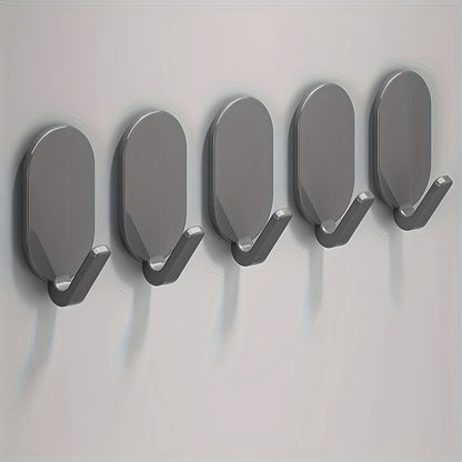 5/10 Heavy-Duty Adhesive Hooks for Bathroom & Toilet - No Drill, Waterproof, Durable Abs - Ideal for Towels, Robes & More