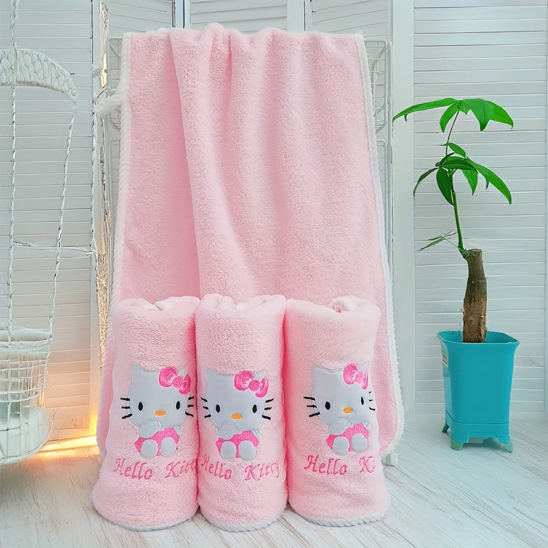 Sanrio Hello Kitty Super Soft Hammom Sochi - Sanrio tomonidan ishlab chiqarilgan, erkaklar va ayollar uchun mos, oilaviy hammom aksessuari uchun ideal