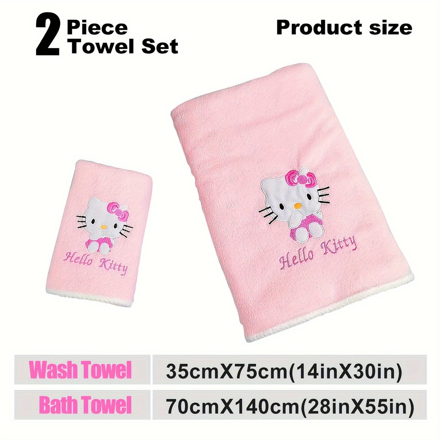 Sanrio Hello Kitty Super Soft Hammom Sochi - Sanrio tomonidan ishlab chiqarilgan, erkaklar va ayollar uchun mos, oilaviy hammom aksessuari uchun ideal