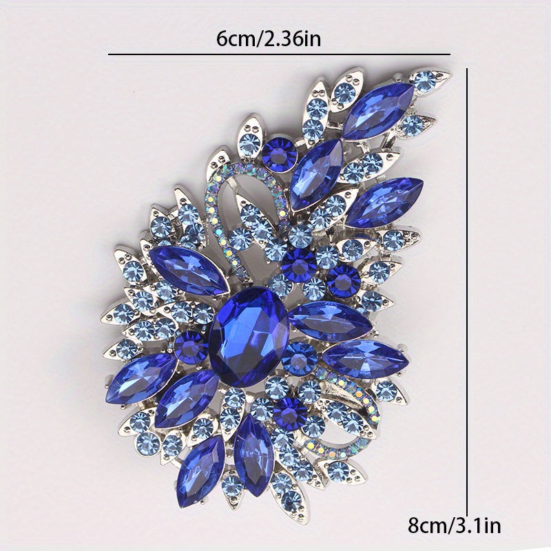 Retro-Inspired Rhinestone Brooch Pin for Women and Girls - Stylish Beach Accessory, Ideal Holiday Gift, Perfect for Winter and Autumn Seasons