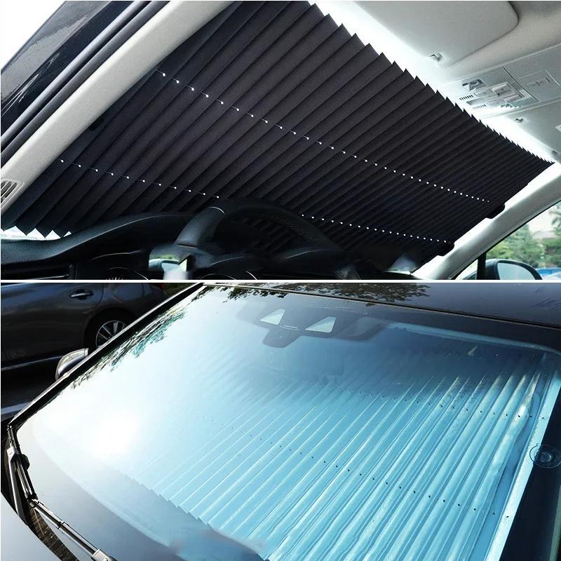 UV-Protective Car SunShade: Foldable, Reflective, Aluminum Film for Cooling. Easy Install with Suction Cups.